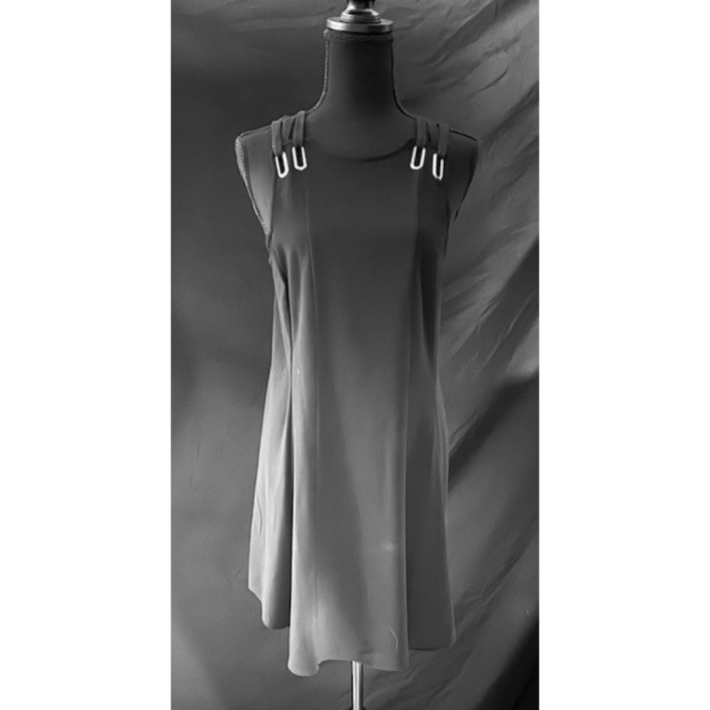 Free People Women Black Open Back Mini Dress Silver Hardware Sleeveless OB519003